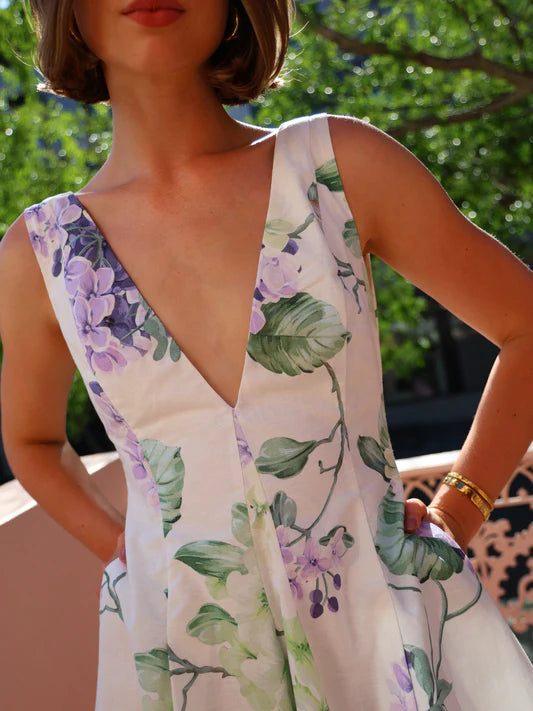By Nicola - Sleeveless Wavy Mini Dress in Garden Party
