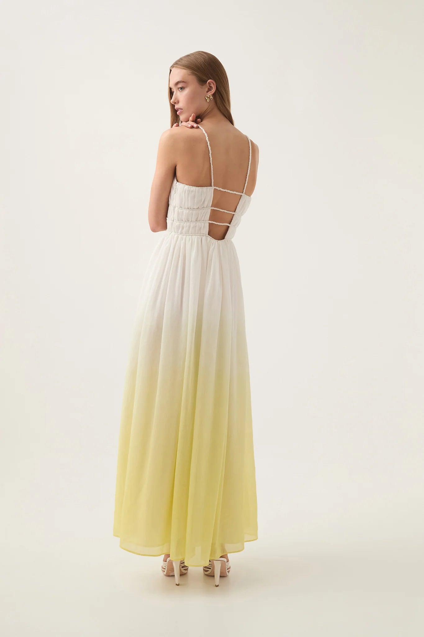 AJE - Acapella Ruched Midi Dress - Sunrise Ombre