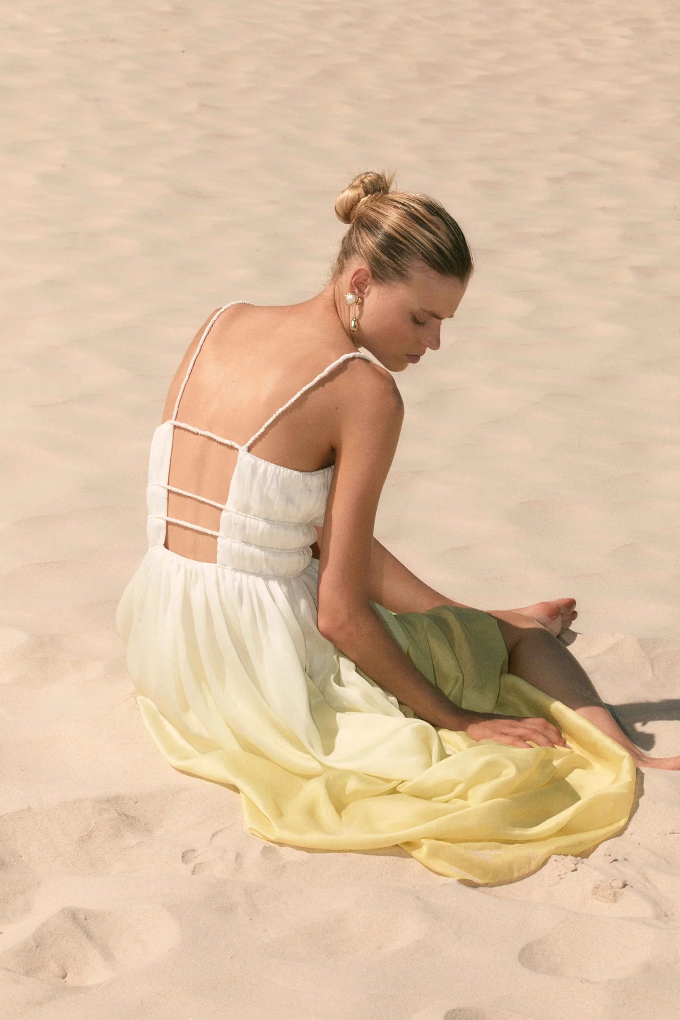 AJE - Acapella Ruched Midi Dress - Sunrise Ombre