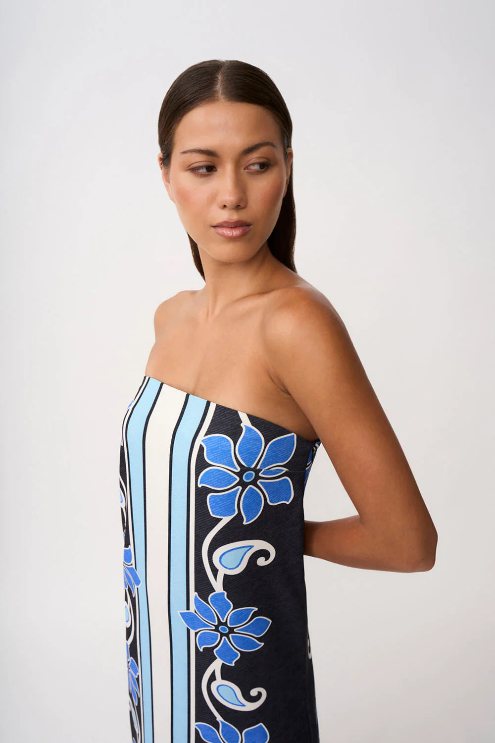 By Johnny - Azure Granada Dress in Aqua Navy Ivory