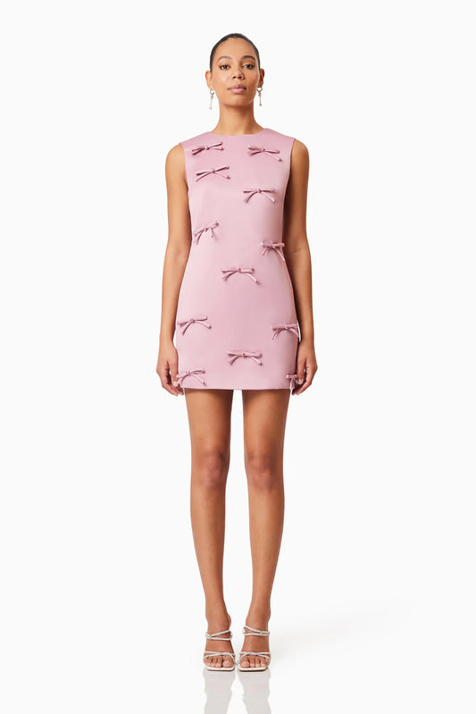 Elliat - Rose Bow Shift Dress in Pink