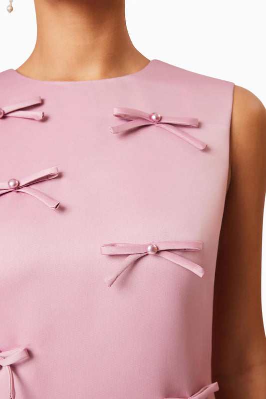 Elliat - Rose Bow Shift Dress in Pink
