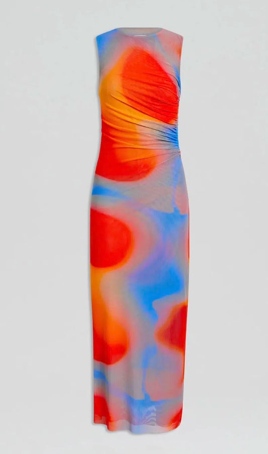 Scanlan Theodore - Italian Watercolour Dress in Red