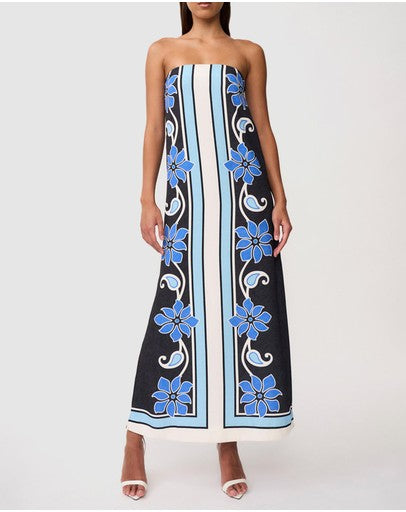 By Johnny - Azure Granada Dress in Aqua Navy Ivory