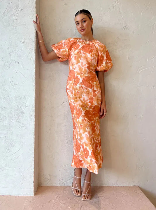 Significant Other - Elena Midi Dress In Scarlet Poppy